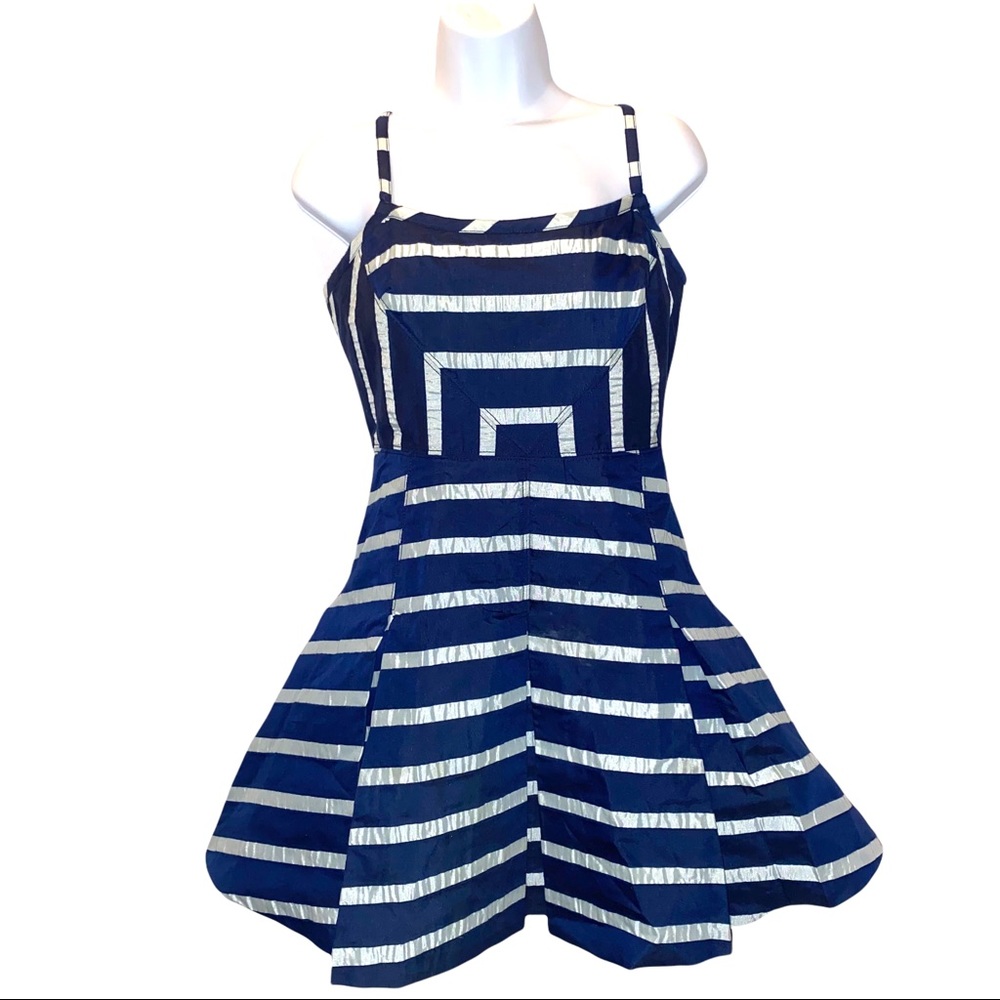 Tracy Reese flare mini sun dress with organza slip